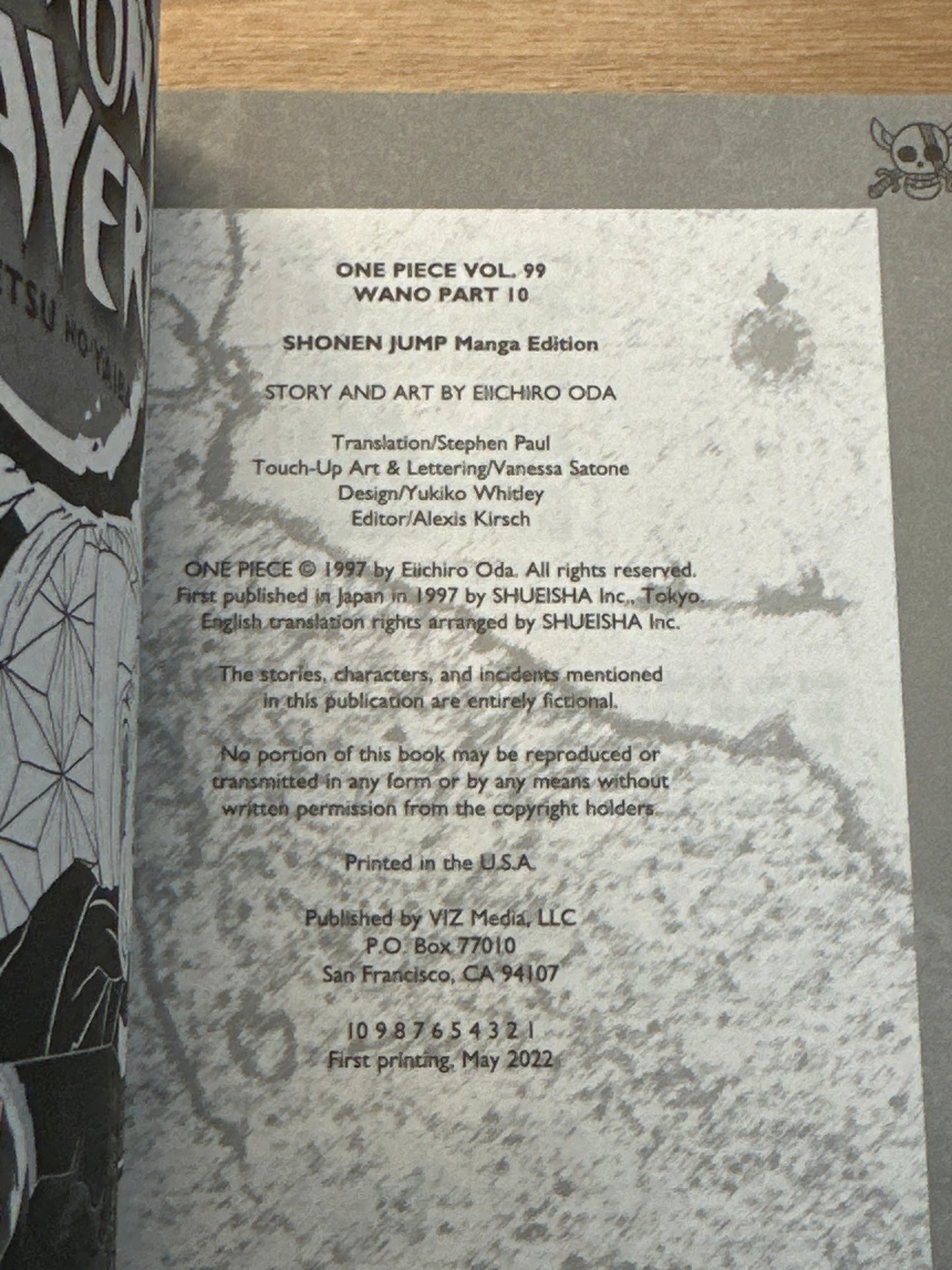 One Piece Vol 99, first printing