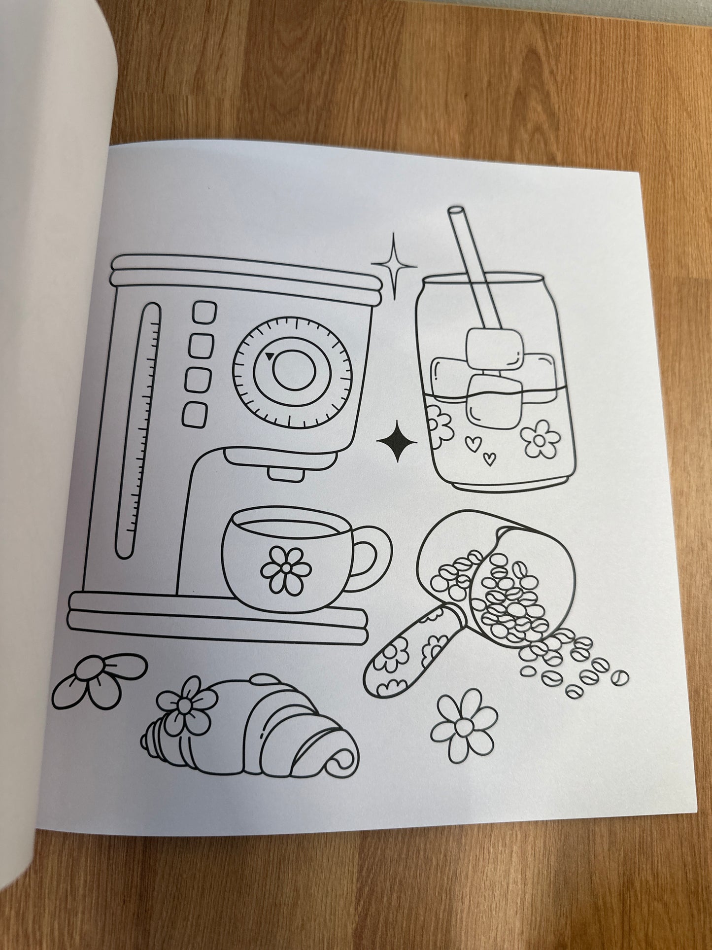 Coffee Shop Bold and Easy Coloring Book